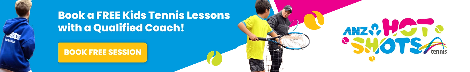 Book a free kids tennis lesson with a qualified coach - ANZ Tennis Hot Shots